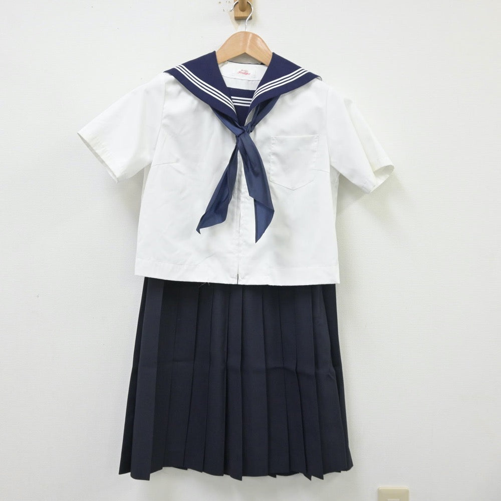 【中古】 富山県射水市立大門中学校 女子制服 4点（セーラー服・スカート）sf013390