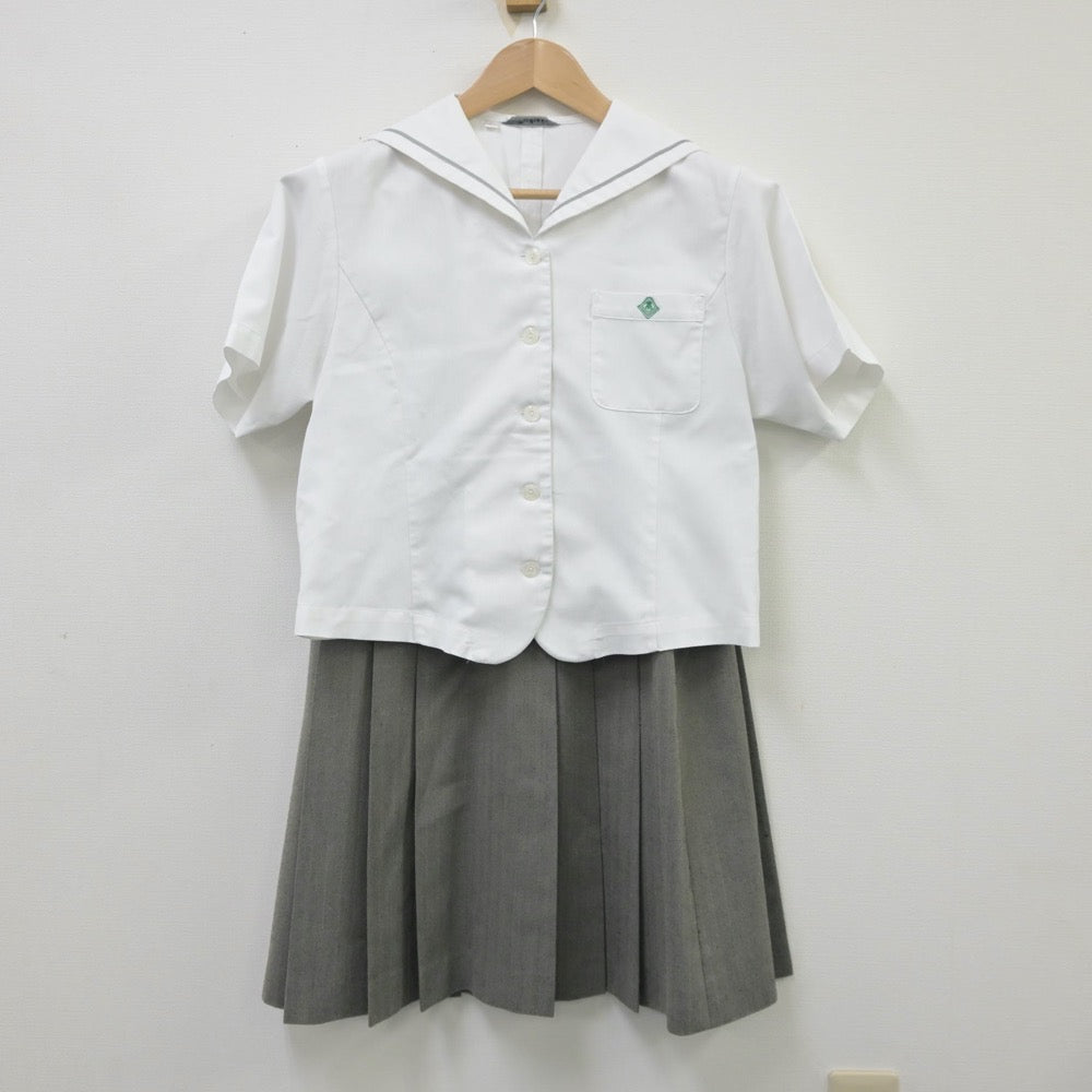 【中古】 富山県立大門高等学校 女子制服 3点（セーラー服・スカート）sf013393