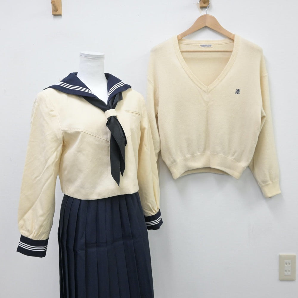 【中古】東京都 国学院久我山高等学校 女子制服 5点（セーラー服・ニット・スカート）sf013400