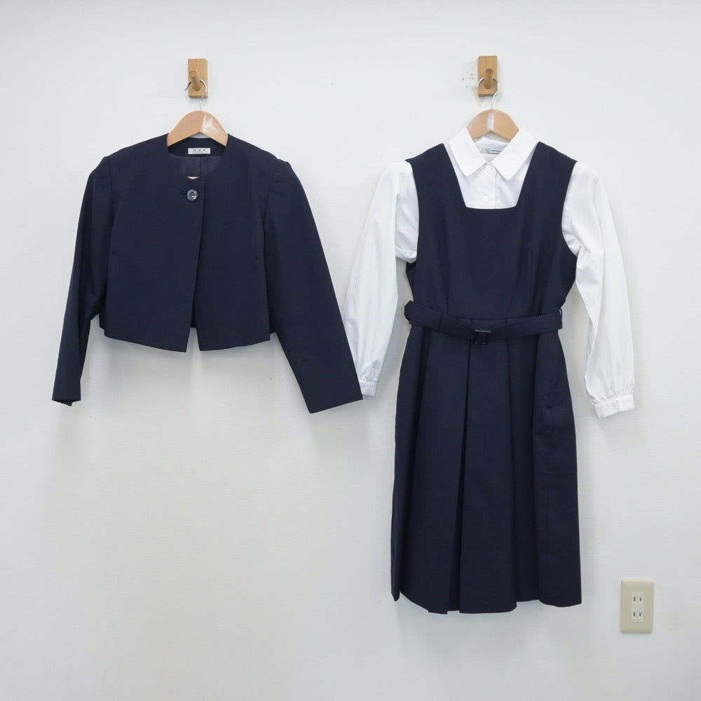 【中古】東京都 純心女子高等学校 女子制服 3点（ブレザー・シャツ・ジャンパースカート）sf013404