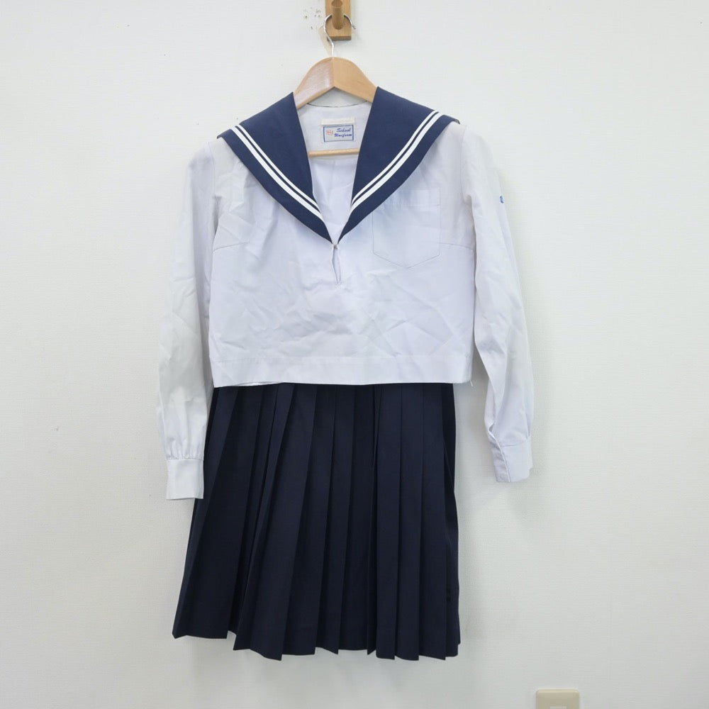 【中古】愛知県 豊田西高等学校 女子制服 3点（セーラー服・スカート）sf013407