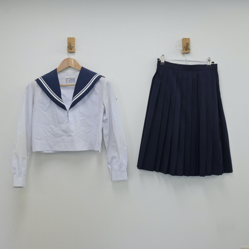 【中古】愛知県 豊田西高等学校 女子制服 3点（セーラー服・スカート）sf013407