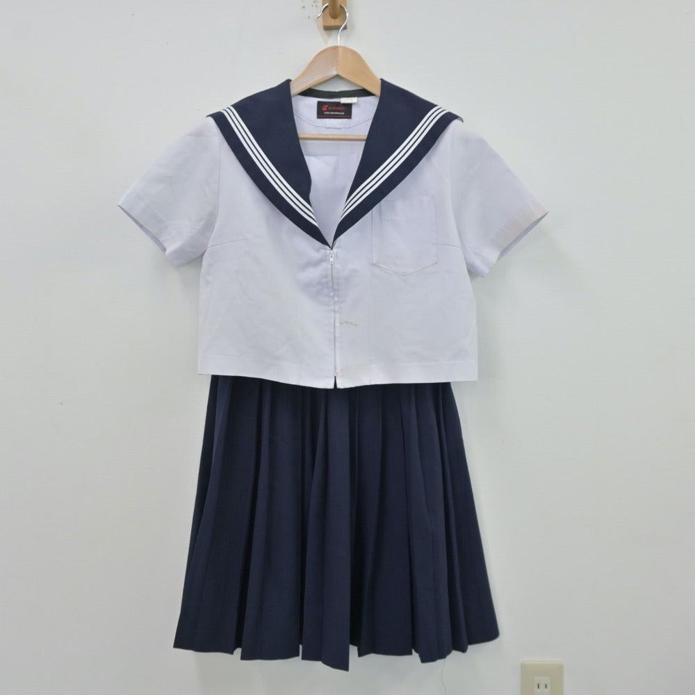 【中古】愛知県 美川中学校 女子制服 2点（セーラー服・スカート）sf013408