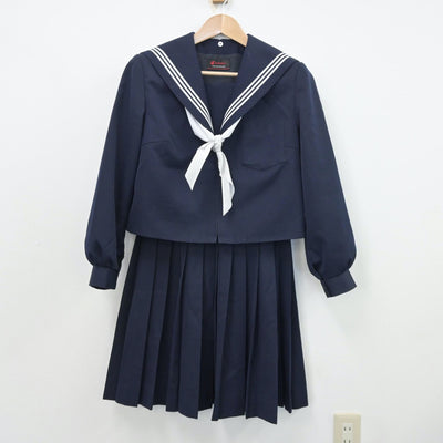 【中古】愛知県 美川中学校 女子制服 3点（セーラー服・スカート）sf013409