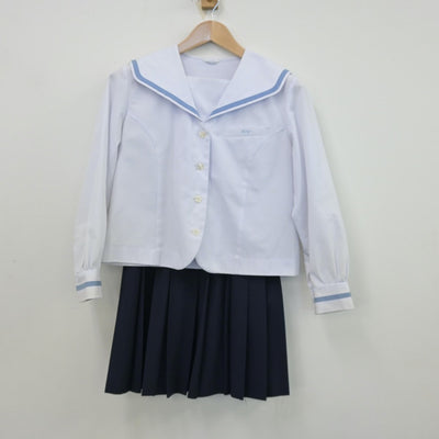 【中古】静岡県 沼津西高等学校 女子制服 2点（セーラー服・スカート）sf013414