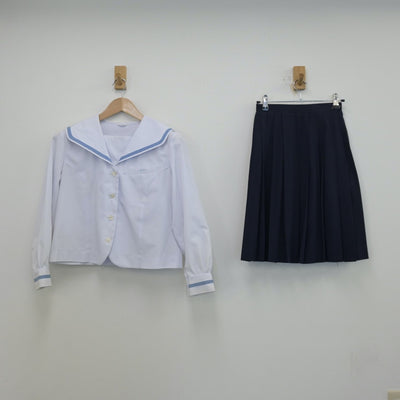 【中古】静岡県 沼津西高等学校 女子制服 2点（セーラー服・スカート）sf013414