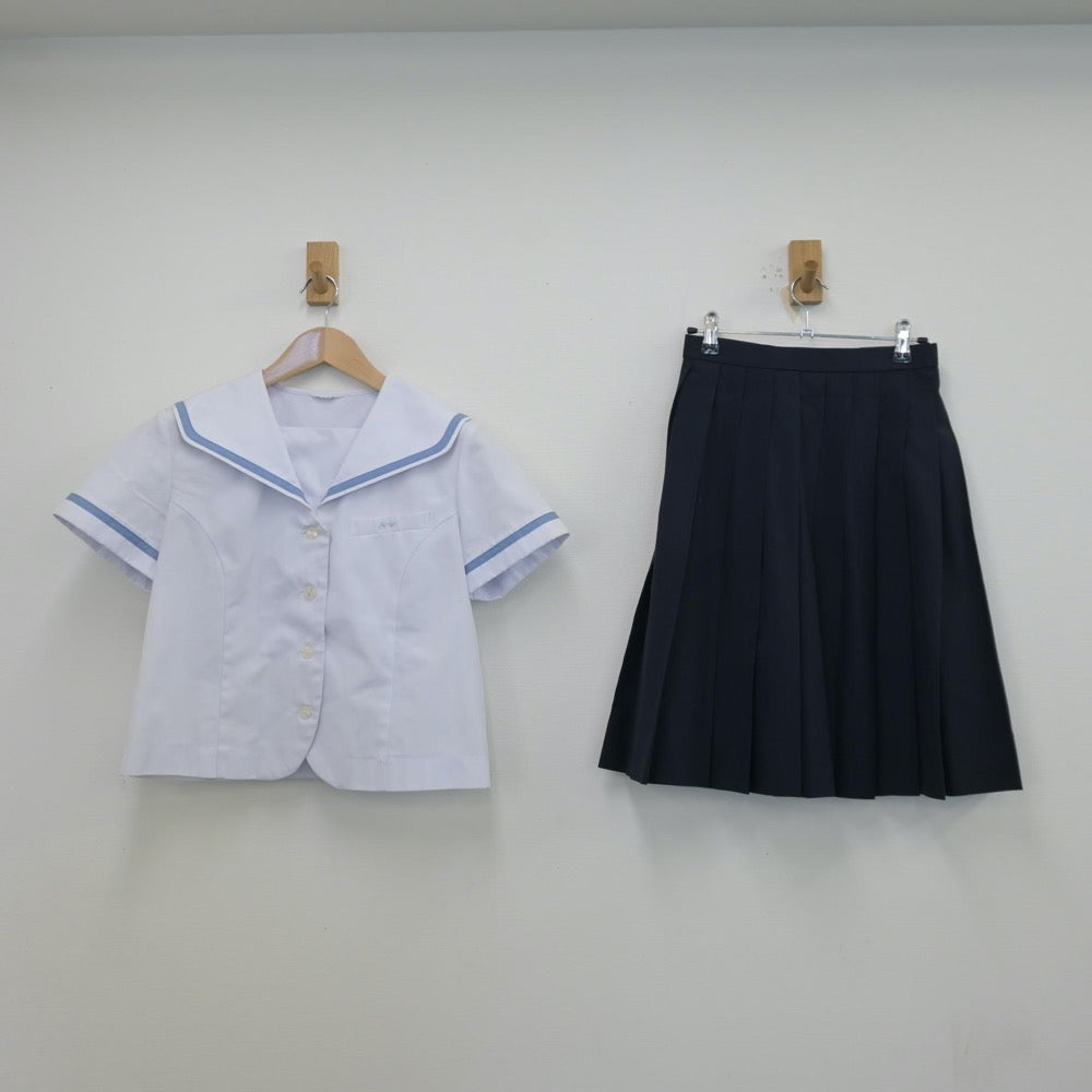 【中古】静岡県 沼津西高等学校 女子制服 2点（セーラー服・スカート）sf013415