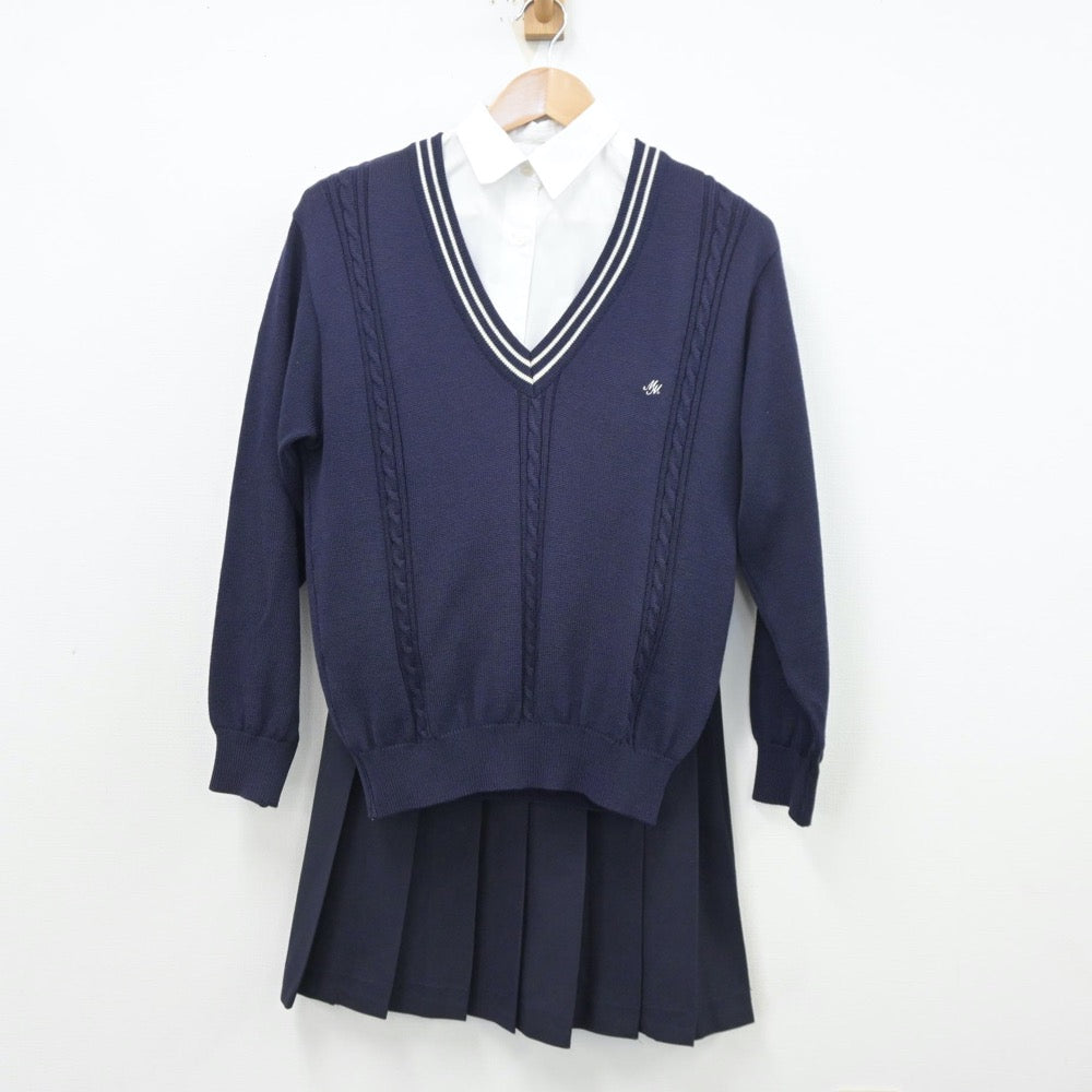 【中古】静岡県 三島南高等学校 女子制服 5点（ブレザー・シャツ・ニット・スカート）sf013426