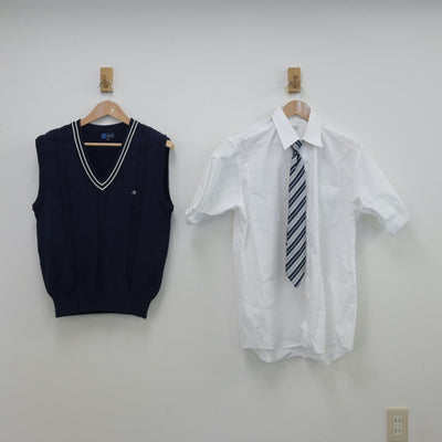 【中古】静岡県 三島南高等学校 女子制服 3点（シャツ・ニットベスト）sf013427