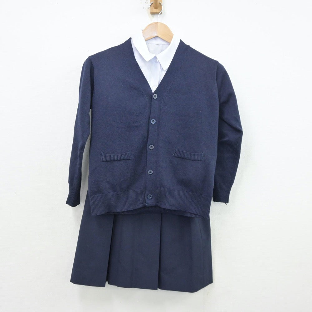 【中古】岐阜県 中津高等学校 女子制服 3点（シャツ・ニット・スカート）sf013431