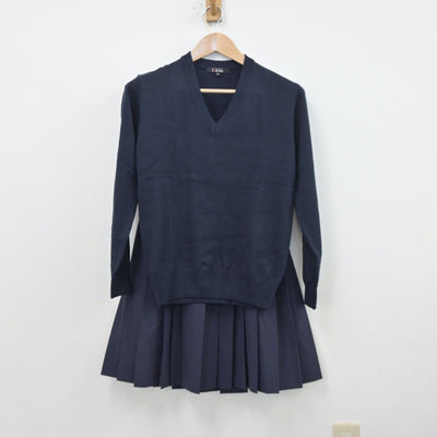 【中古】埼玉県 南中学校 女子制服 3点（シャツ・ニット・スカート）sf013434