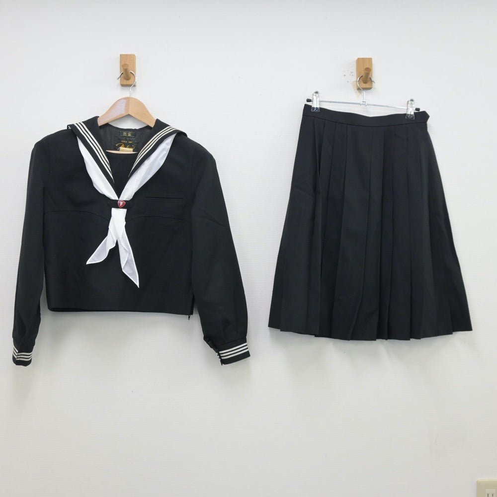 【中古】東京都 富士見中学校 女子制服 3点（セーラー服・スカート）sf013450