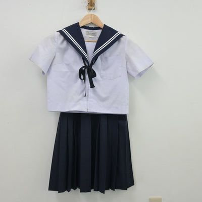 【中古】愛知県 港北中学校 女子制服 4点（セーラー服・スカート）sf013457