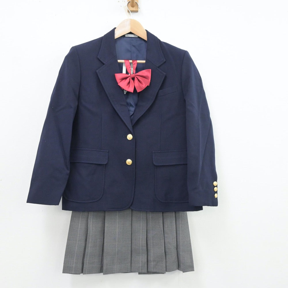 【中古】大阪府 近畿大学附属中学校 女子制服 4点（ブレザー・ベスト・スカート）sf013460