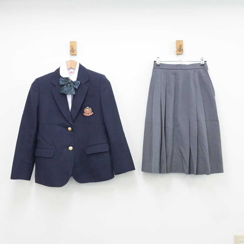 【中古】広島県 駅家中学校 女子制服 4点（ブレザー・シャツ・スカート）sf013461