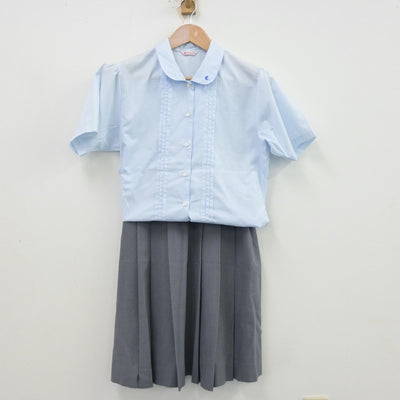 【中古】広島県 駅家中学校 女子制服 2点（シャツ・スカート）sf013462