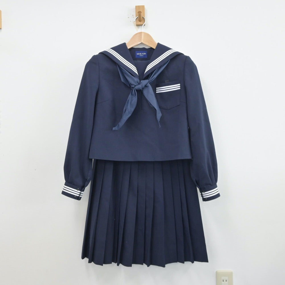 【中古】兵庫県 龍野東中学校 女子制服 3点（セーラー服・スカート）sf013468