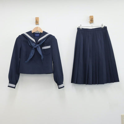 【中古】兵庫県 龍野東中学校 女子制服 3点（セーラー服・スカート）sf013468