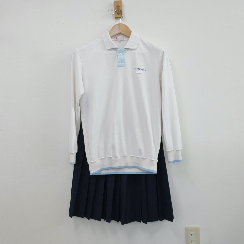 【中古】兵庫県 龍野東中学校 女子制服 3点（シャツ・スカート）sf013469