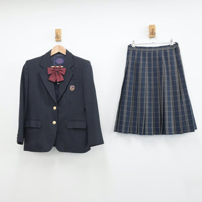 【中古】東京都 都立第五商業高等学校 女子制服 4点（ブレザー・ニット・スカート）sf013477