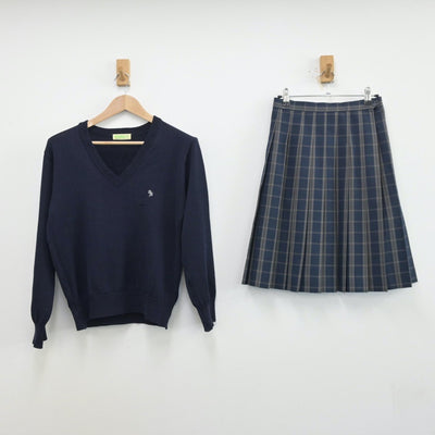 【中古】東京都 都立第五商業高等学校 女子制服 4点（ブレザー・ニット・スカート）sf013477