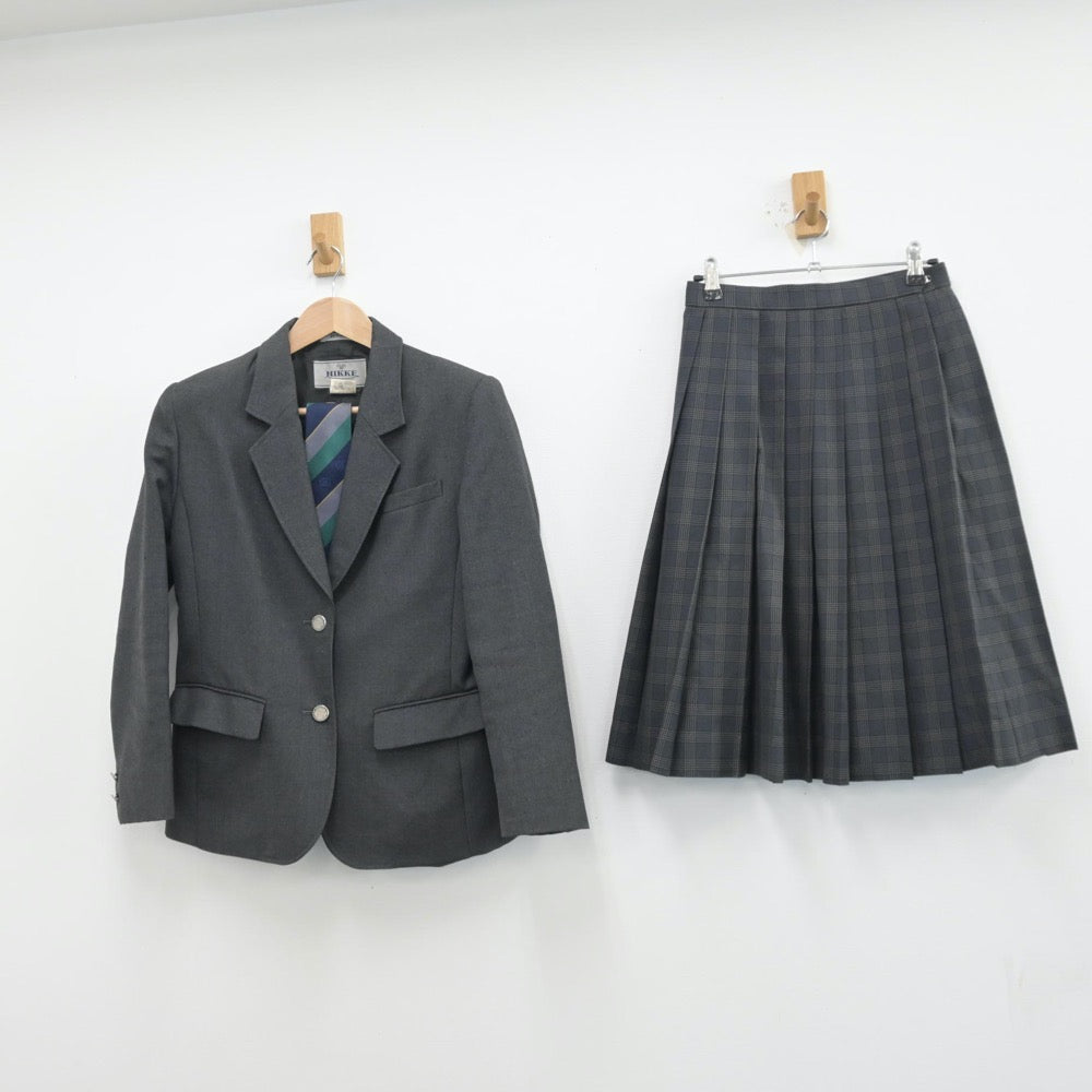 【中古】静岡県 商業高等学校 女子制服 3点（ブレザー・スカート）sf013479