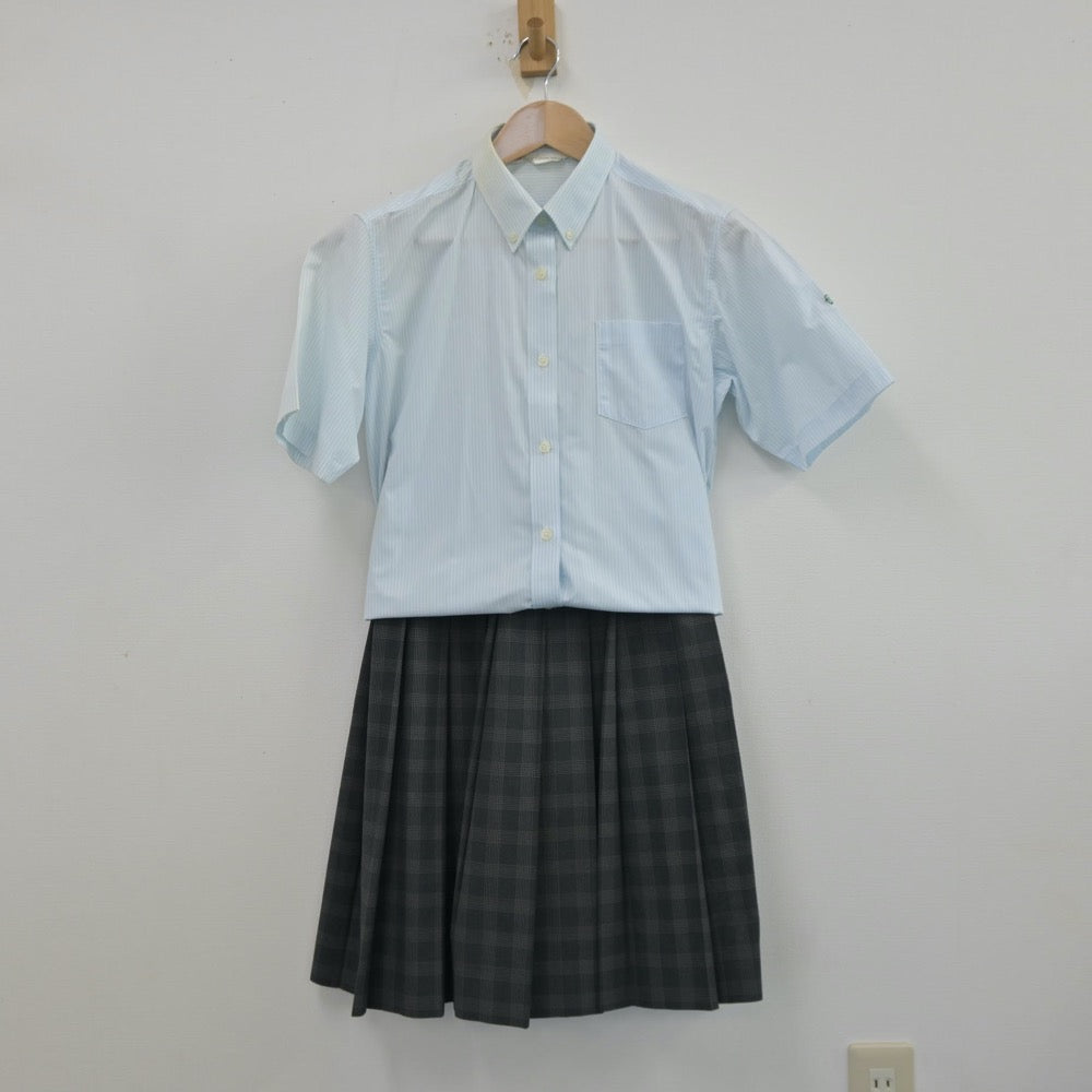 【中古】静岡県 商業高等学校 女子制服 2点（シャツ・スカート）sf013480