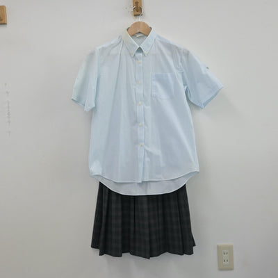 【中古】静岡県 商業高等学校 女子制服 2点（シャツ・スカート）sf013480