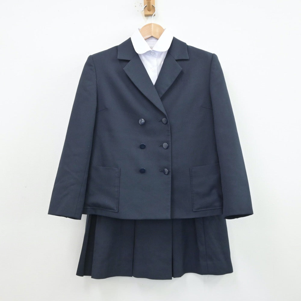 【中古】静岡県 磐田西高等学校 女子制服 6点（ブレザー・シャツ・ニット・スカート）sf013485