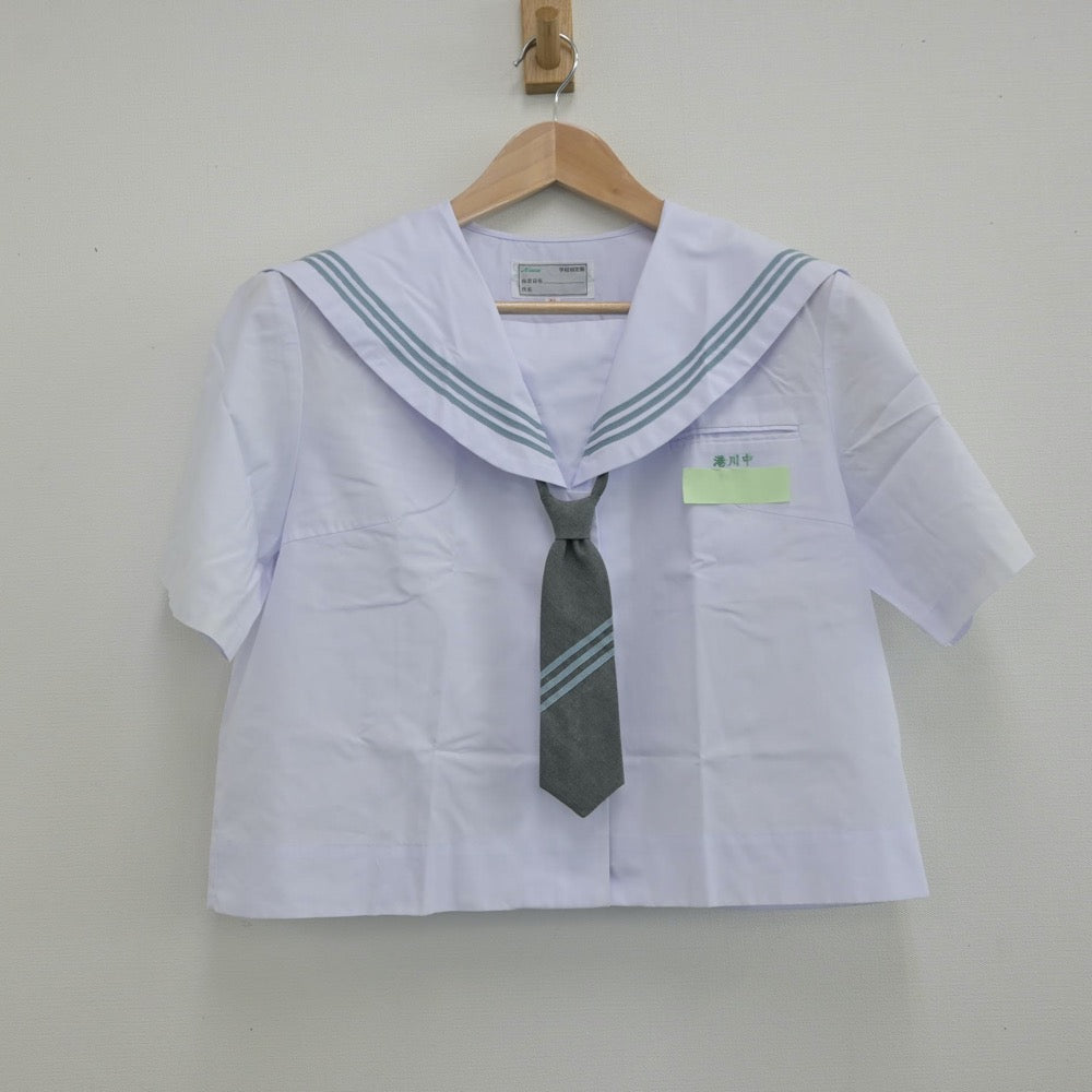 【中古】沖縄県 港川中学校 女子制服 3点（セーラー服・スカート）sf013493