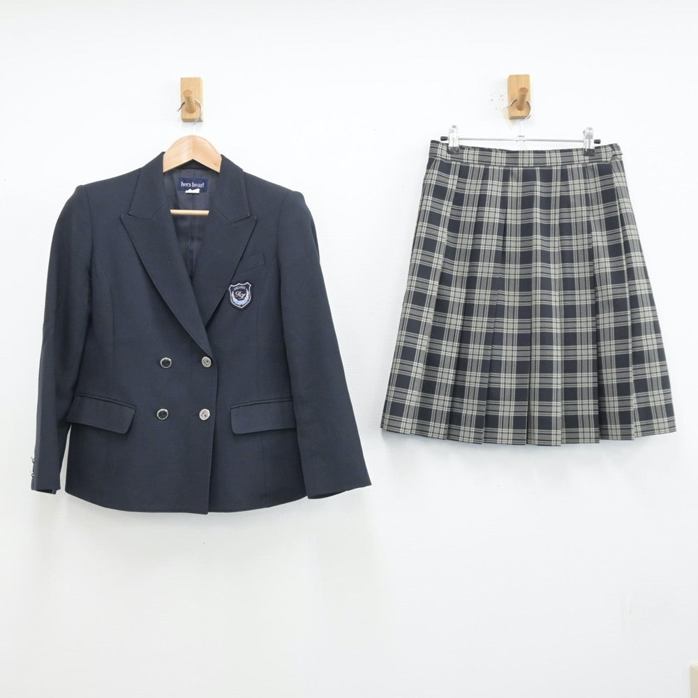 【中古】千葉県 木更津東高等学校 女子制服 3点（ブレザー・ニット・スカート）sf013495