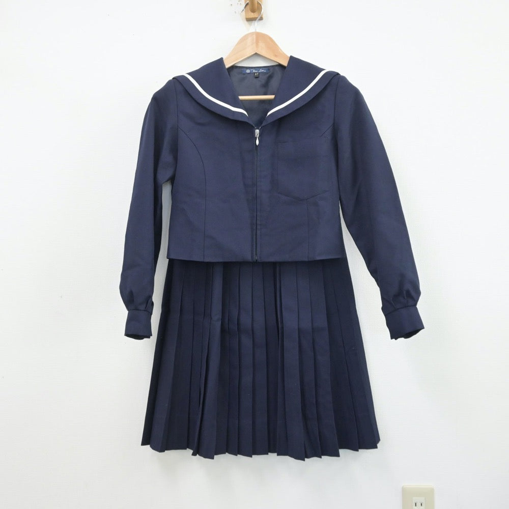 【中古】和歌山県 星林高等学校 女子制服 3点（セーラー服・ニット・スカート）sf013500