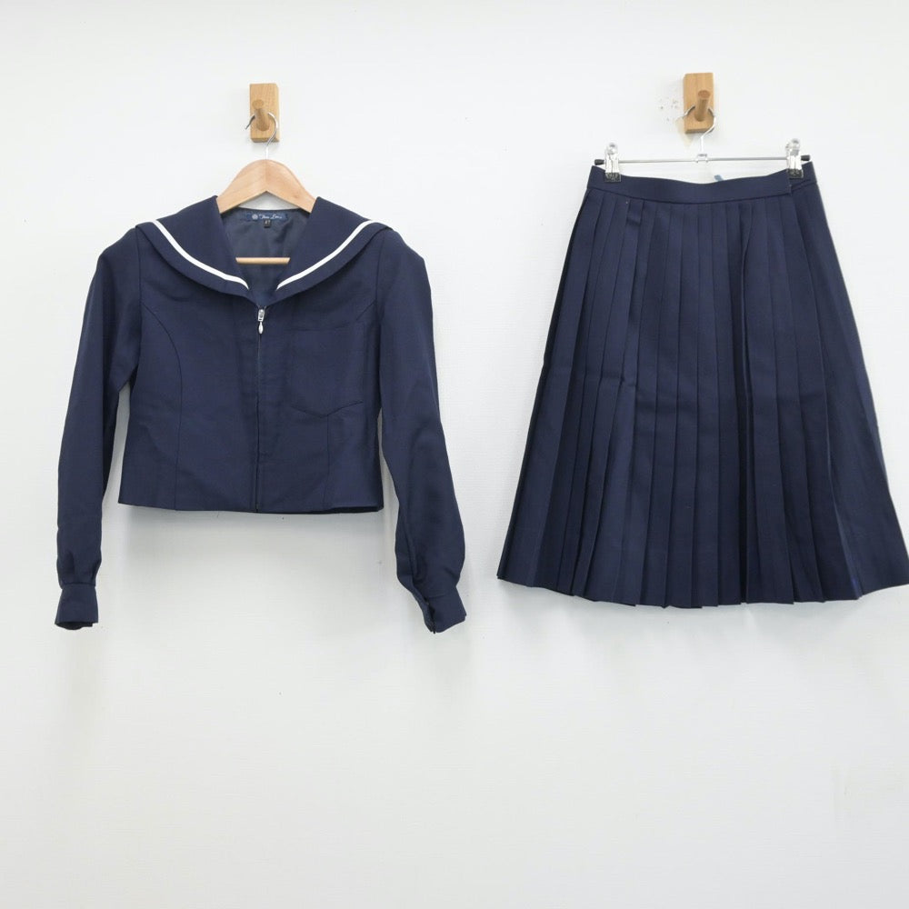 【中古】和歌山県 星林高等学校 女子制服 3点（セーラー服・ニット・スカート）sf013500