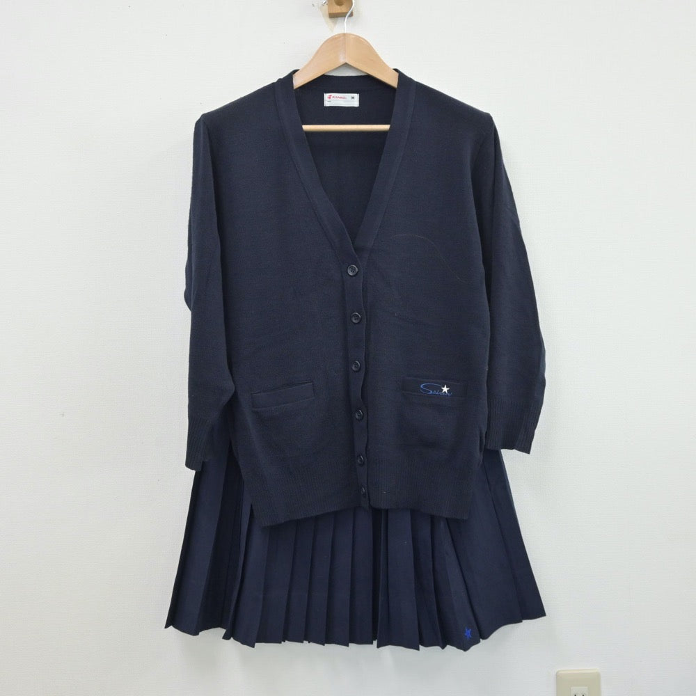 【中古】和歌山県 星林高等学校 女子制服 3点（セーラー服・ニット・スカート）sf013500