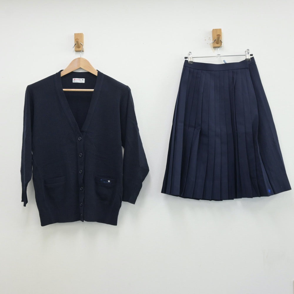 【中古】和歌山県 星林高等学校 女子制服 3点（セーラー服・ニット・スカート）sf013500