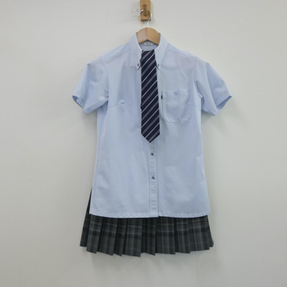 【中古】神奈川県 中央大学附属横浜高等学校 女子制服 3点（シャツ・スカート）sf013501