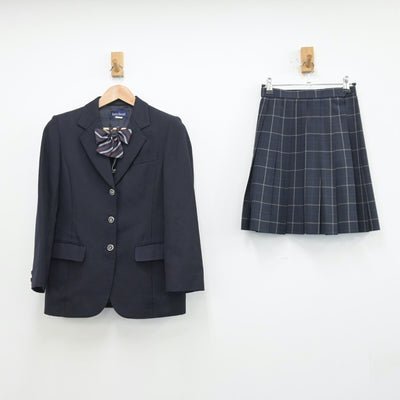 【中古】千葉県 市川学園高等学校 女子制服 4点（ブレザー・スカート・スカート）sf013503