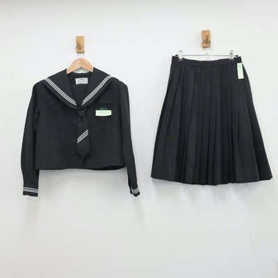 【中古】沖縄県 港川中学校 女子制服 3点（セーラー服・スカート）sf013506