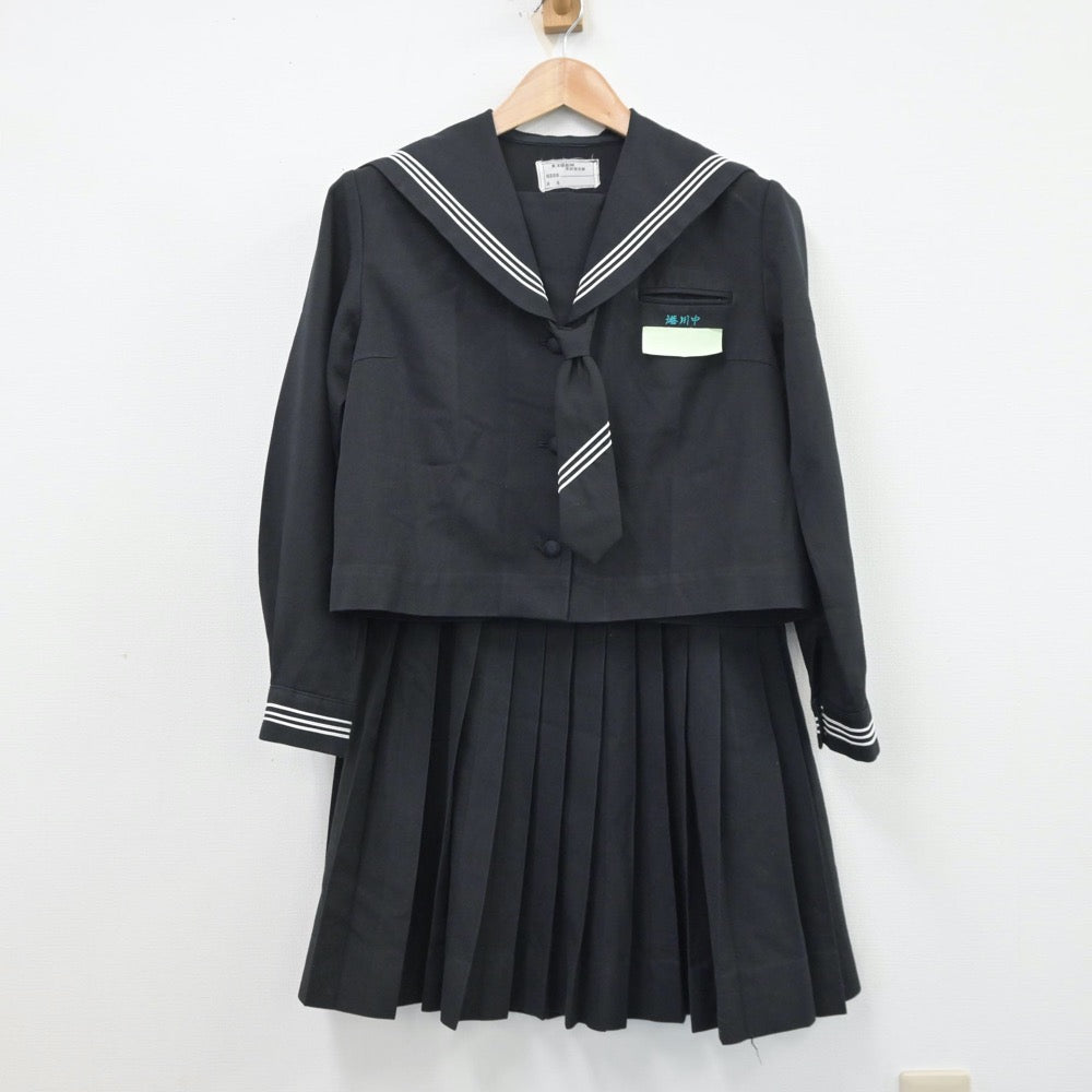 【中古】沖縄県 港川中学校 女子制服 3点（セーラー服・スカート）sf013507