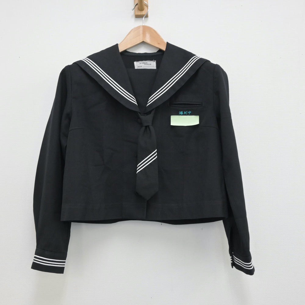 【中古】沖縄県 港川中学校 女子制服 3点（セーラー服・スカート）sf013507