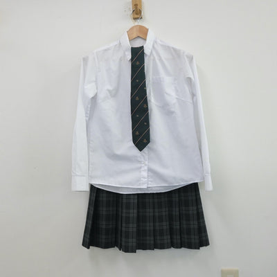 【中古】東京都 府中東高等学校 女子制服 3点（シャツ・スカート）sf013510