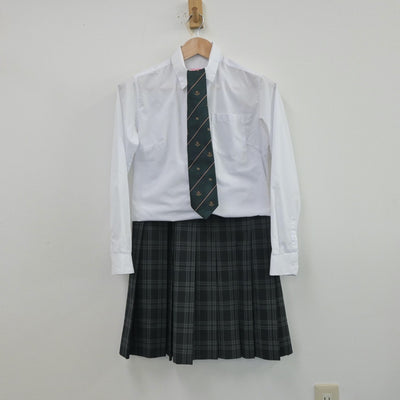 【中古】東京都 府中東高等学校 女子制服 3点（シャツ・スカート）sf013510