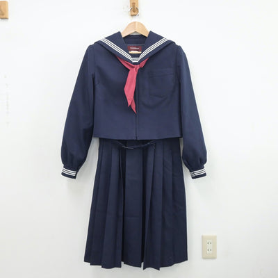 【中古】茨城県 第三中学校 女子制服 3点（セーラー服・ジャンパースカート）sf013516