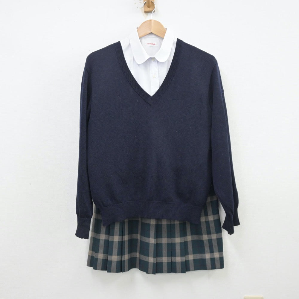 【中古】山梨県 上野原高等学校 女子制服 4点（ブレザー・シャツ・ニット・スカート）sf013522