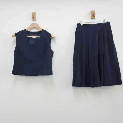 【中古】埼玉県 南浦和中学校 女子制服 2点（ベスト・スカート）sf013523