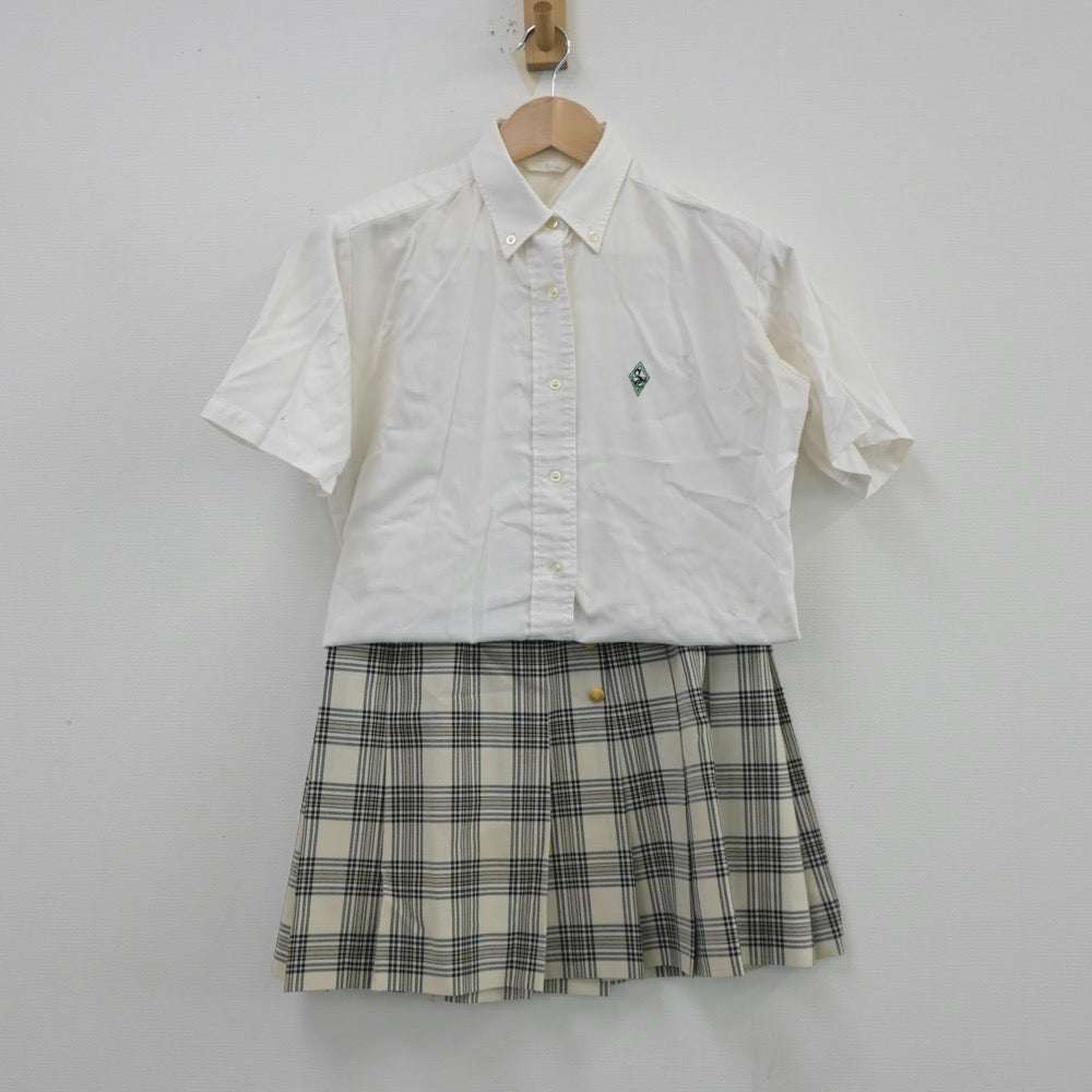 【中古】東京都 中央大学杉並高等学校 女子制服 2点（シャツ・スカート）sf013526