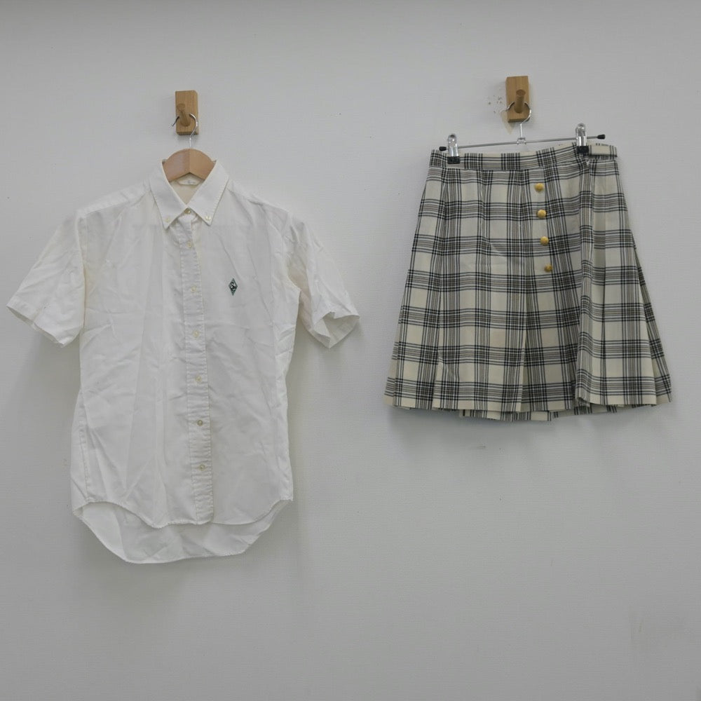 【中古】東京都 中央大学杉並高等学校 女子制服 2点（シャツ・スカート）sf013526