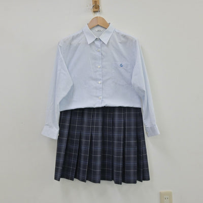 【中古】富山県 伏木高等学校 女子制服 3点（シャツ・ニット・スカート）sf013531