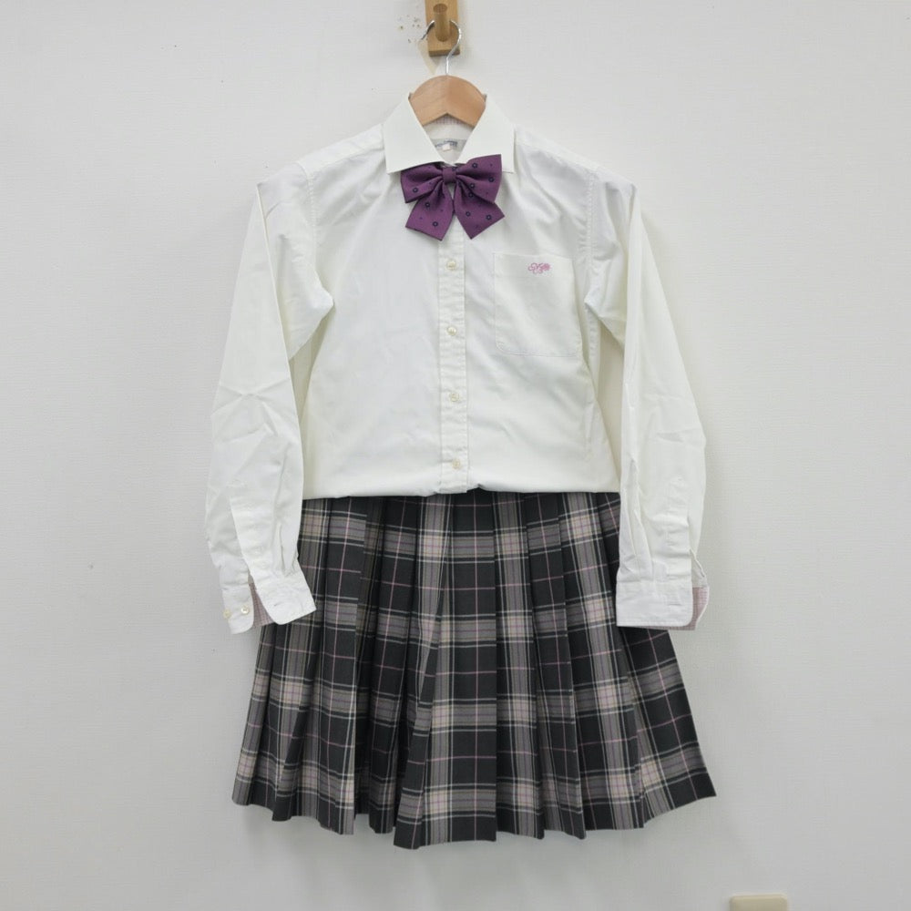 【中古】奈良県 奈良文化高等学校 女子制服 4点（ブレザー・シャツ・スカート）sf013534