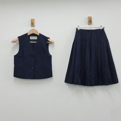 【中古】千葉県 私立敬愛学園高等学校 女子制服 3点（ベスト・ブレザー・スカート）sf013537